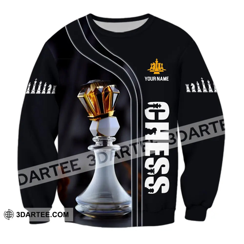 Unisex Shirt Custom Name Chess Lover Hoodie Polo Long Sleeve / S T-Shirt