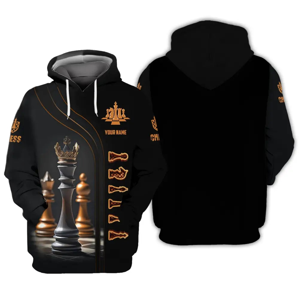 Unisex Shirt Custom Name Chess T-Shirt Game Gift For Lover Hoodie / S
