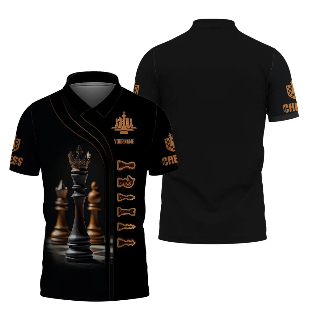Unisex Shirt Custom Name Chess T-Shirt Game Gift For Lover Polo / S