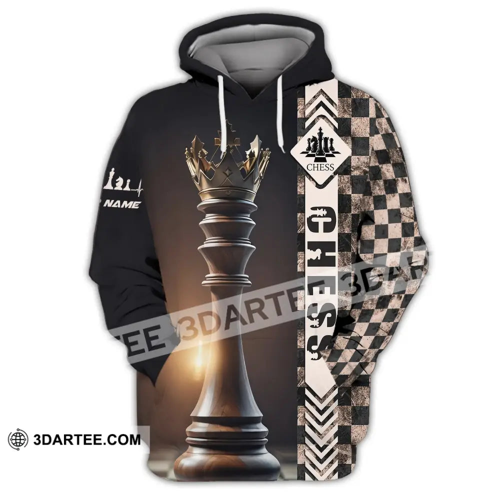 Unisex Shirt Custom Name Chess T-Shirt Game King Hoodie / S