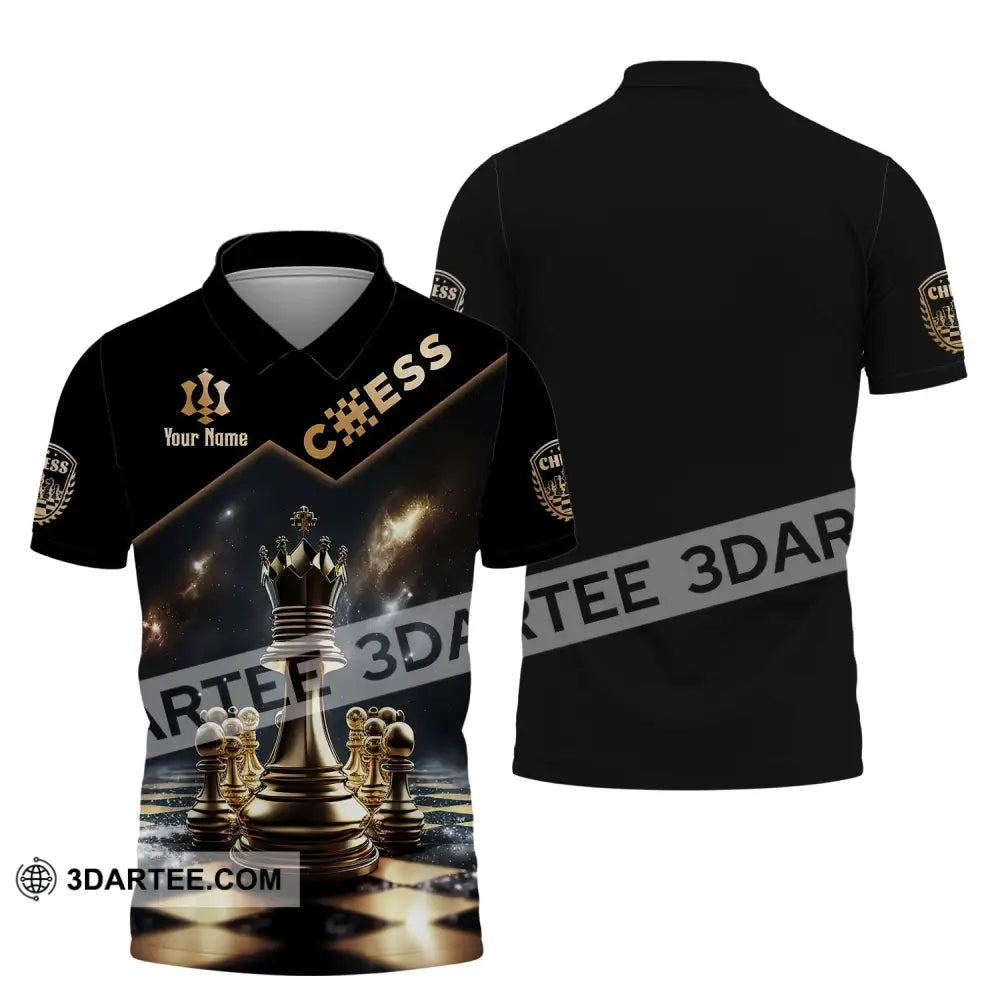 Unisex Shirt Custom Name Chess T-Shirt Game King Polo / S