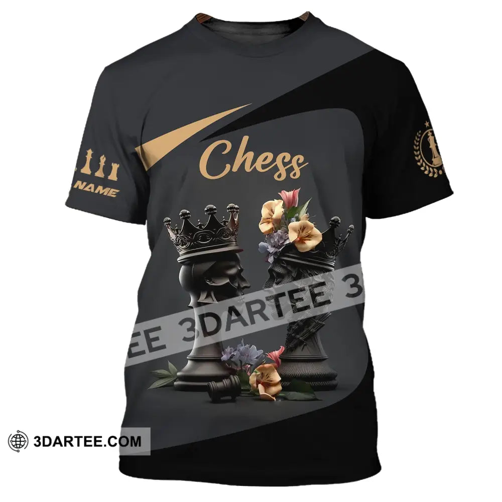 Unisex Shirt Custom Name Chess T-Shirt Game King Queen / S