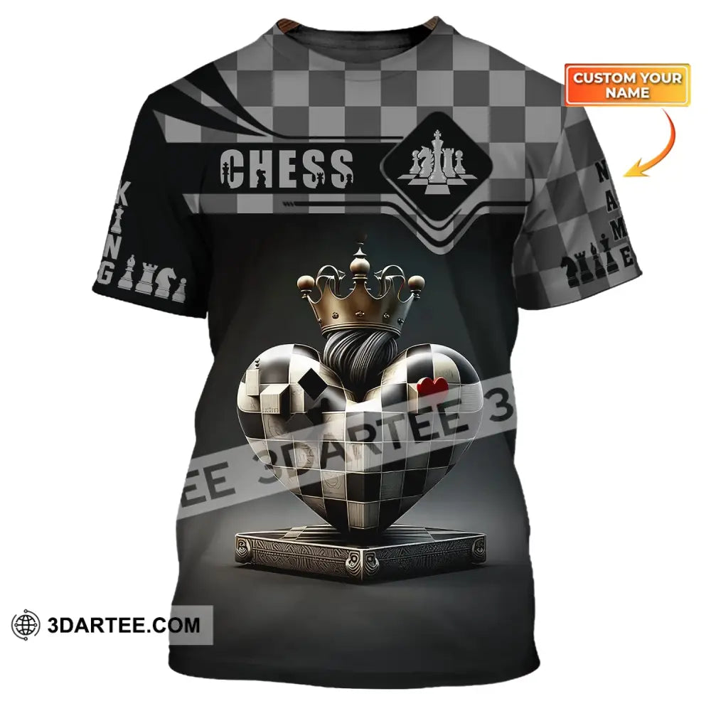 Unisex Shirt Custom Name Chess T-Shirt Player Club Heart