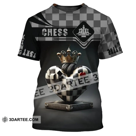 Unisex Shirt Custom Name Chess T-Shirt Player Club Heart / S