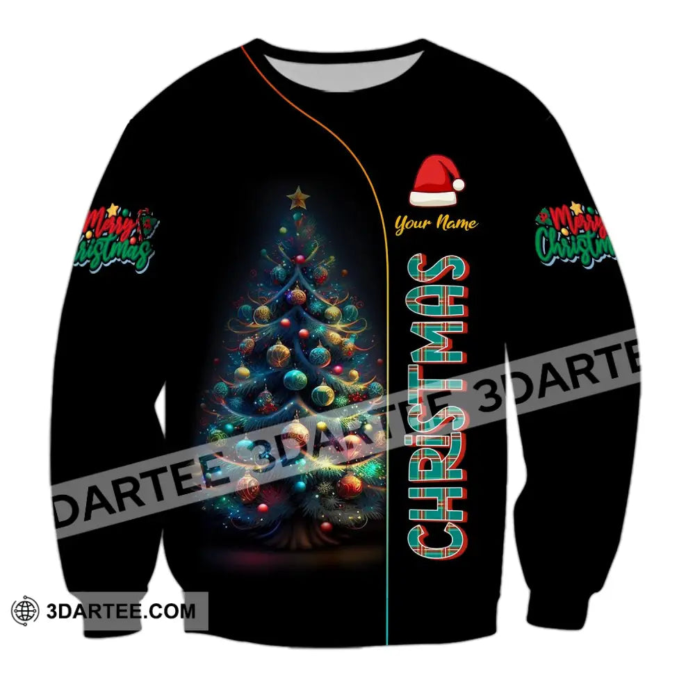 Unisex Shirt - Custom Name Christmas Night Long Sleeve / S T-Shirt