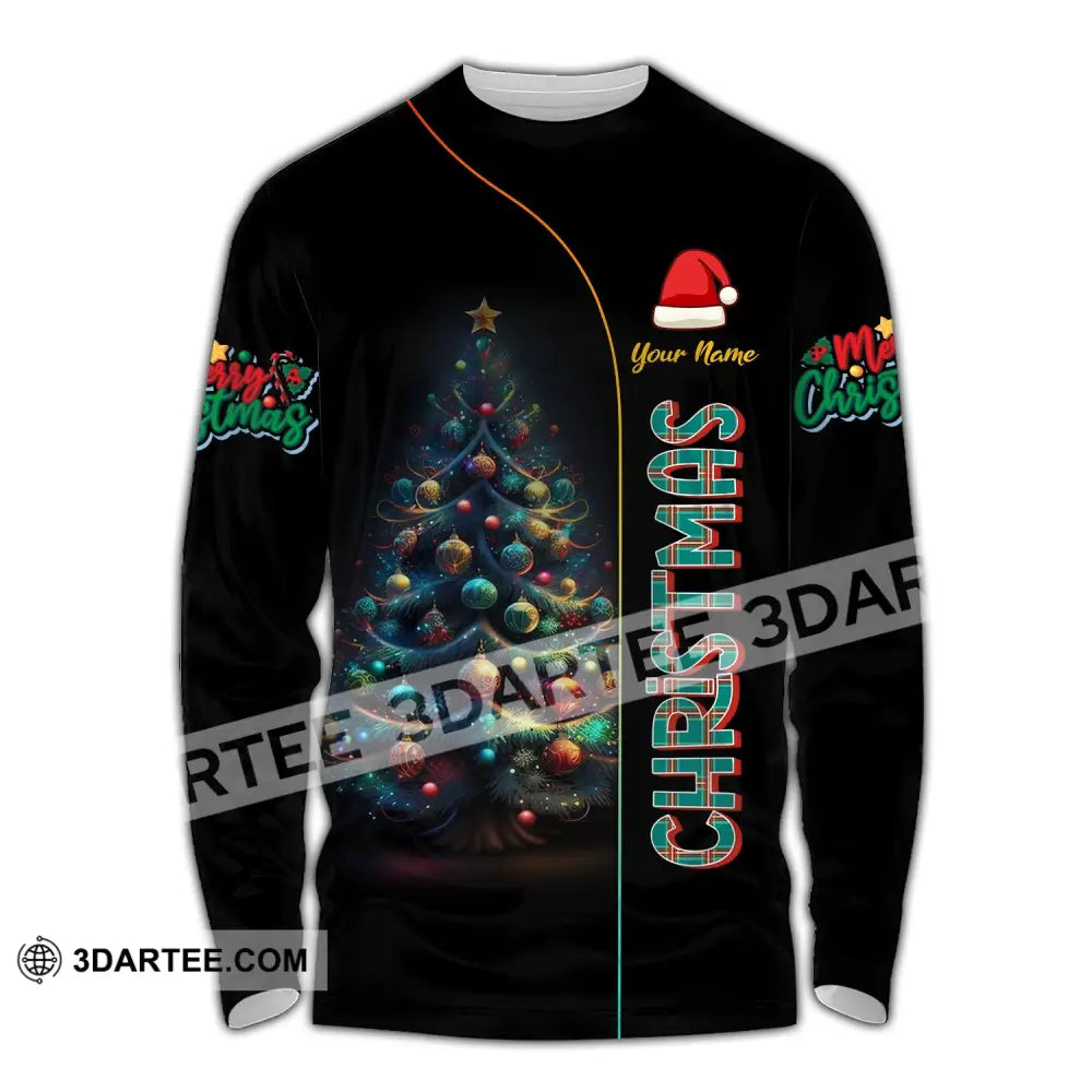 Unisex Shirt - Custom Name Christmas Night Long Sleeve / S T-Shirt