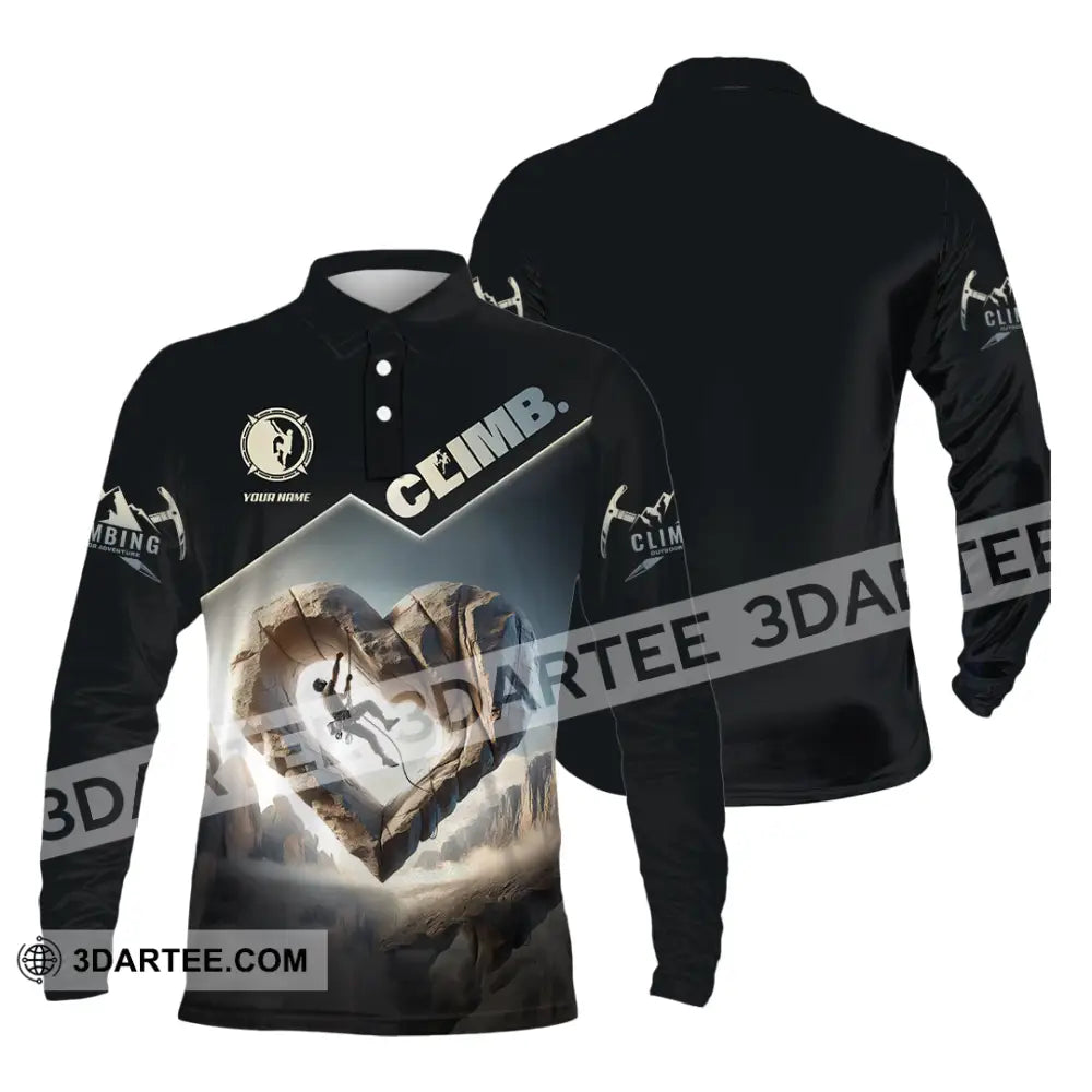 Unisex Shirt Custom Name Climb Long Sleeve T-Shirt Polo / S T-Shirt