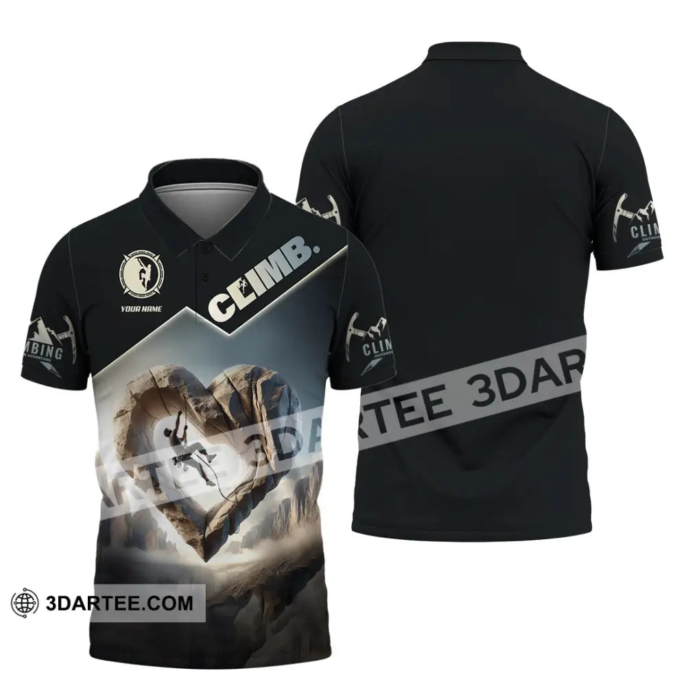 Unisex Shirt Custom Name Climb Long Sleeve T-Shirt Polo / S T-Shirt