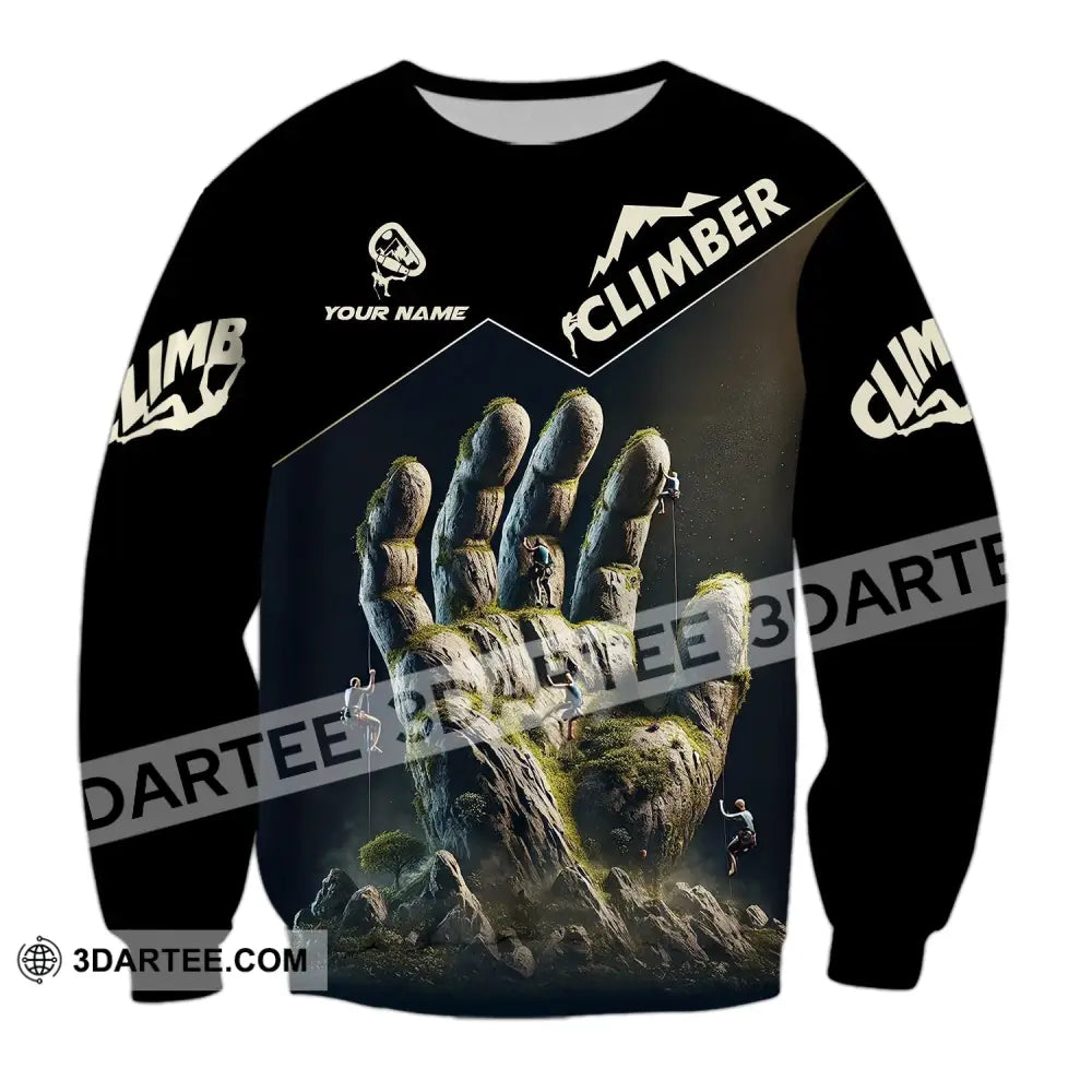 Unisex Shirt Custom Name Climbing Gift For Lover Long Sleeve / S T-Shirt