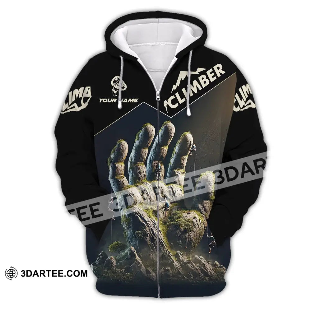 Unisex Shirt Custom Name Climbing Gift For Lover Zipper Hoodie / S T-Shirt