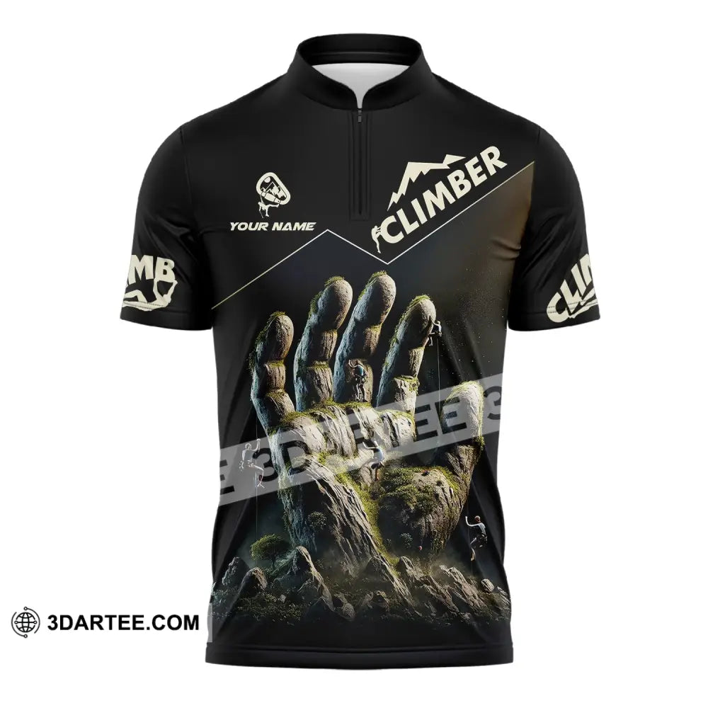 Unisex Shirt Custom Name Climbing Gift For Lover Zipper Polo / S T-Shirt