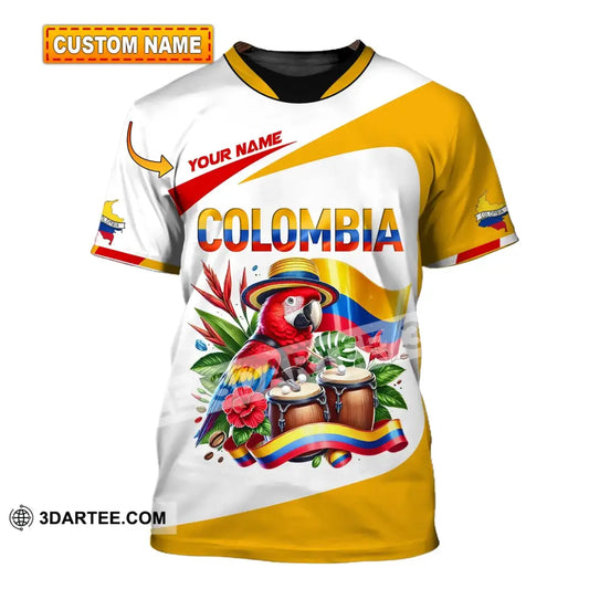 Unisex Shirt Custom Name Colombia Gift For Lover T-Shirt