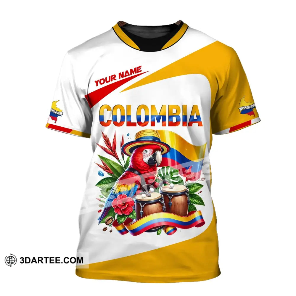 Unisex Shirt Custom Name Colombia Gift For Lover T-Shirt / S T-Shirt