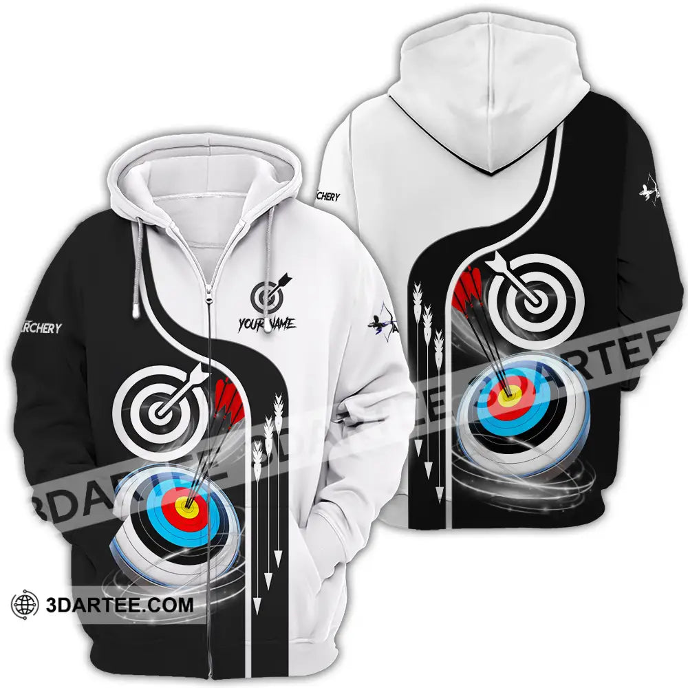 Unisex Shirt - Custom Name Color Sport Archery Classic Zipper Hoodie / S T-Shirt