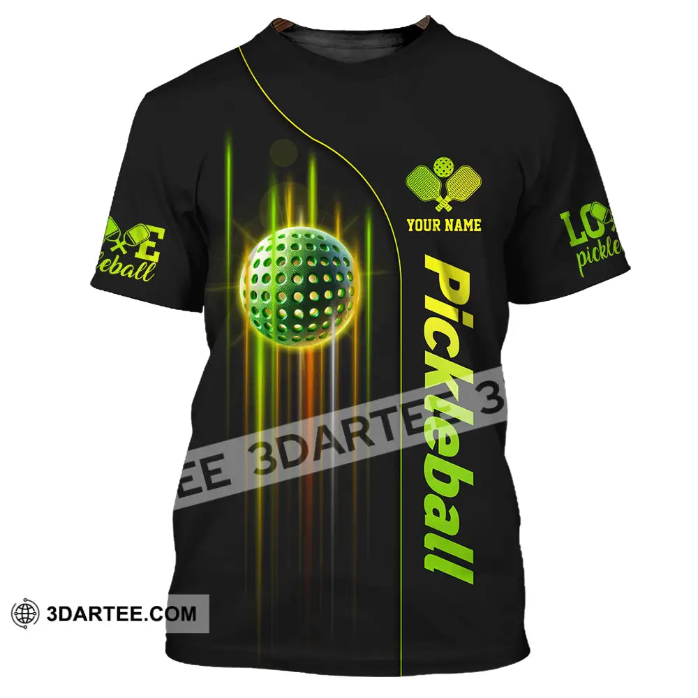 Unisex Shirt - Custom Name Colorful Line Pickleball T-Shirt / S T-Shirt