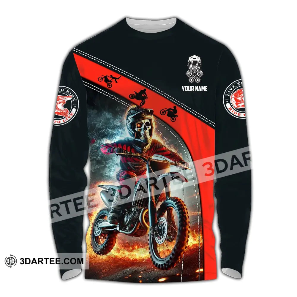 Unisex Shirt - Custom Name Cool Rider Long Sleeve / S T-Shirt