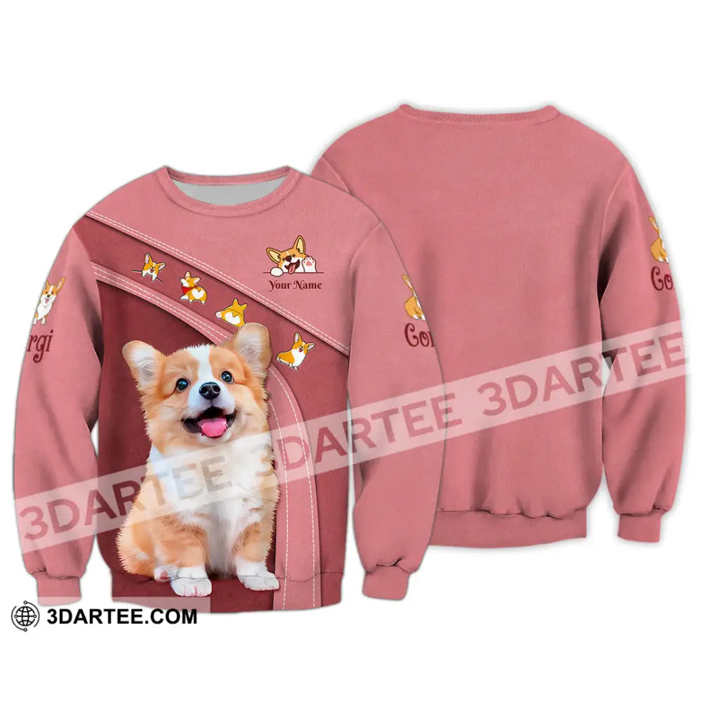 Unisex Shirt Custom Name Corgi Hoodie Polo Long Sleeve Lover / S T-Shirt