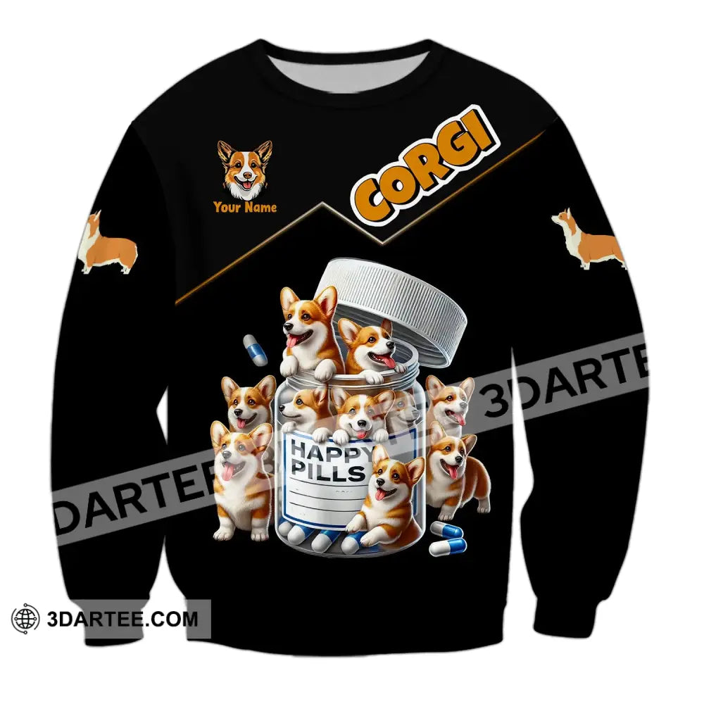 Unisex Shirt - Custom Name Corgi Lover Long Sleeve / S T-Shirt