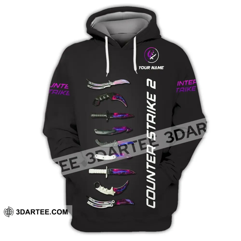 Unisex Shirt - Custom Name Counter Strike 2 Hoodie / S T-Shirt