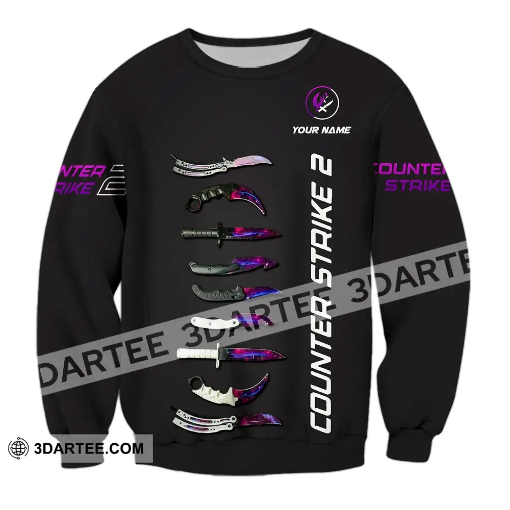 Unisex Shirt - Custom Name Counter Strike 2 Long Sleeve / S T-Shirt