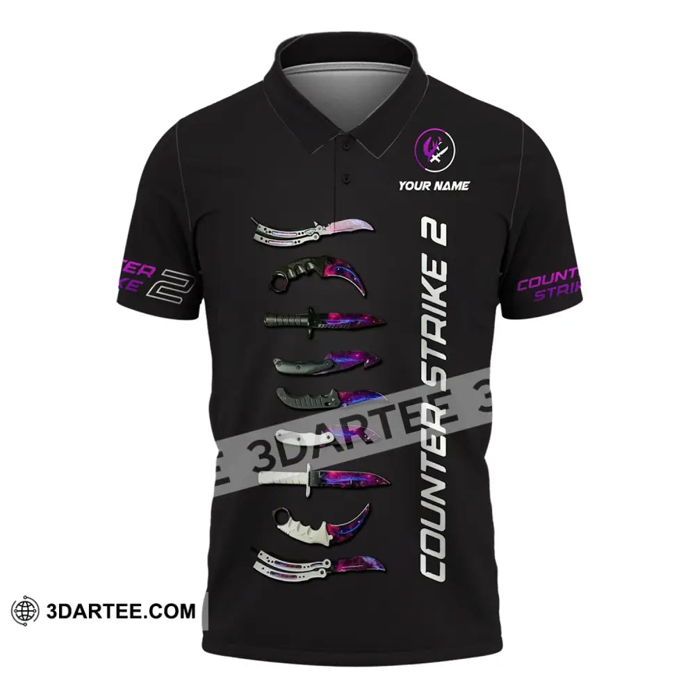 Unisex Shirt - Custom Name Counter Strike 2 Polo / S T-Shirt