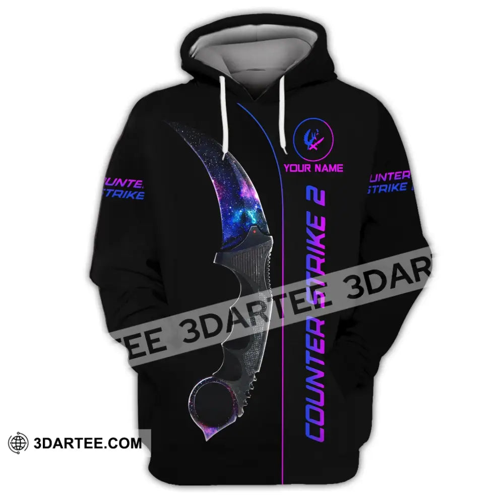 Unisex Shirt - Custom Name Counter Strike Galaxy Hoodie / S T-Shirt