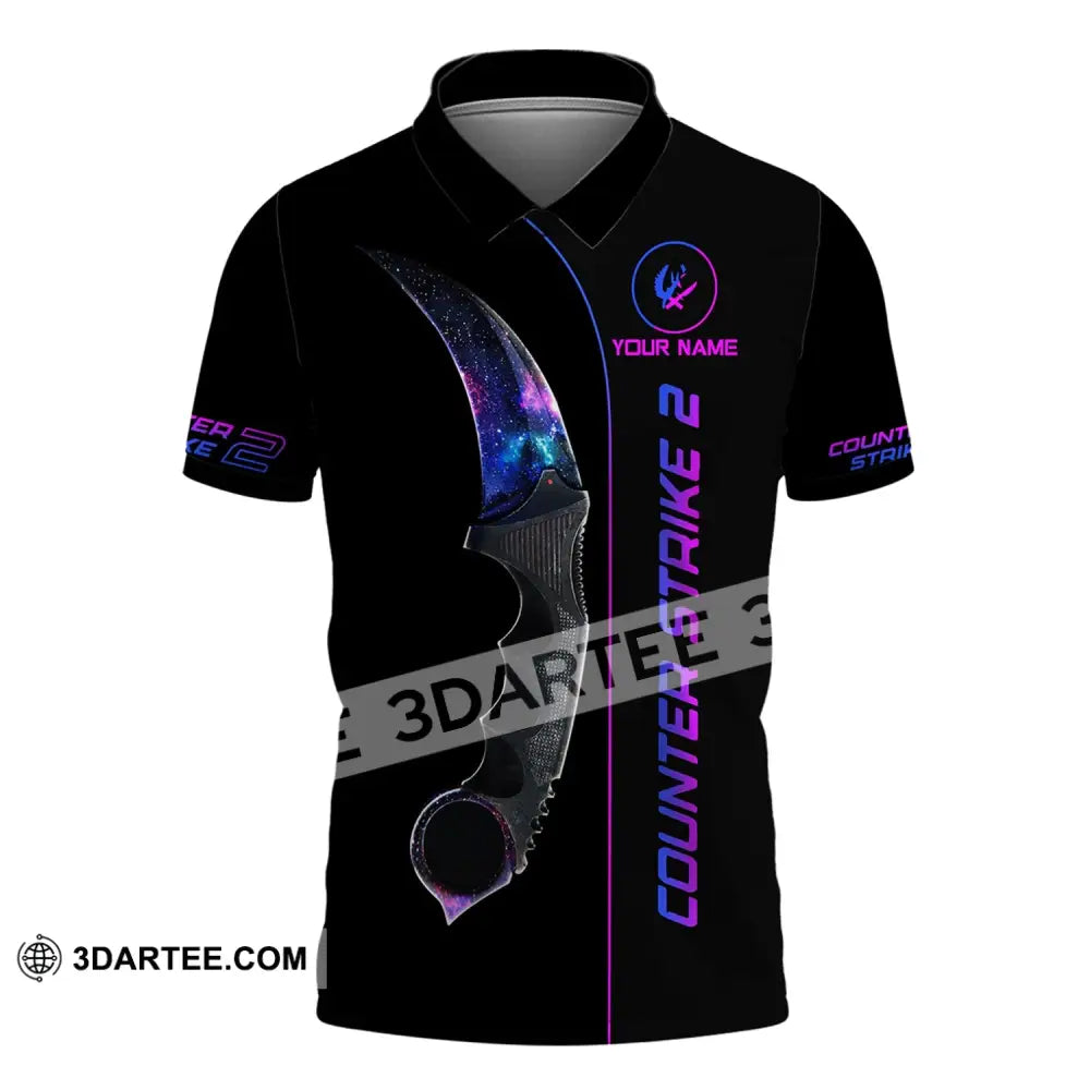 Unisex Shirt - Custom Name Counter Strike Galaxy Polo / S T-Shirt