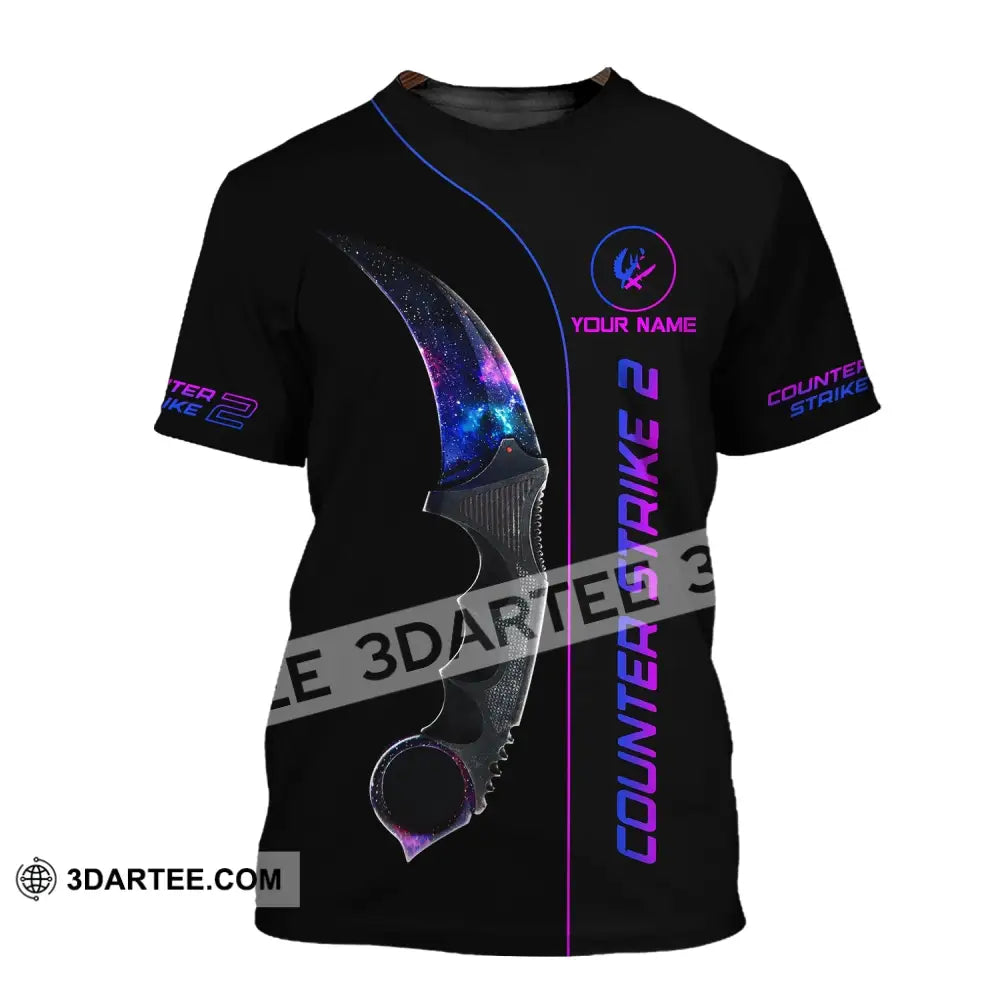 Unisex Shirt - Custom Name Counter Strike Galaxy T-Shirt / S T-Shirt