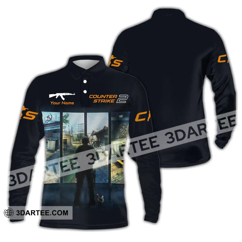 Unisex Shirt Custom Name Counter Strike Game Hoodie Polo Long Sleeve / S T-Shirt