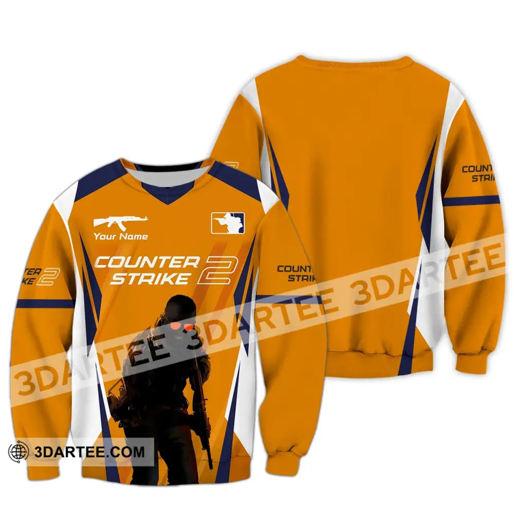 Unisex Shirt Custom Name Counter Strike Game Hoodie Polo Long Sleeve / S T-Shirt