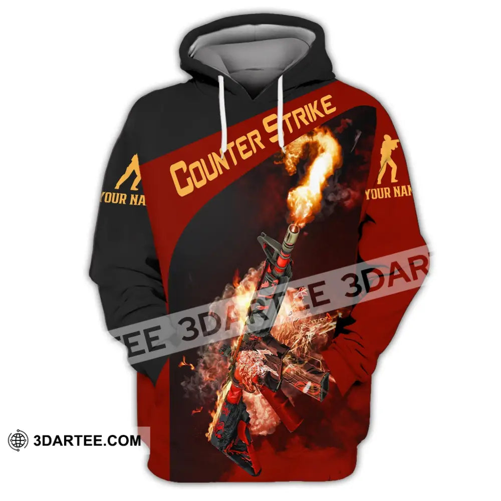 Unisex Shirt Custom Name Counter Strike Game Hoodie Polo Long Sleeve / S T-Shirt