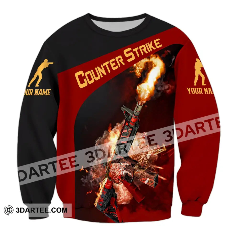 Unisex Shirt Custom Name Counter Strike Game Hoodie Polo Long Sleeve / S T-Shirt