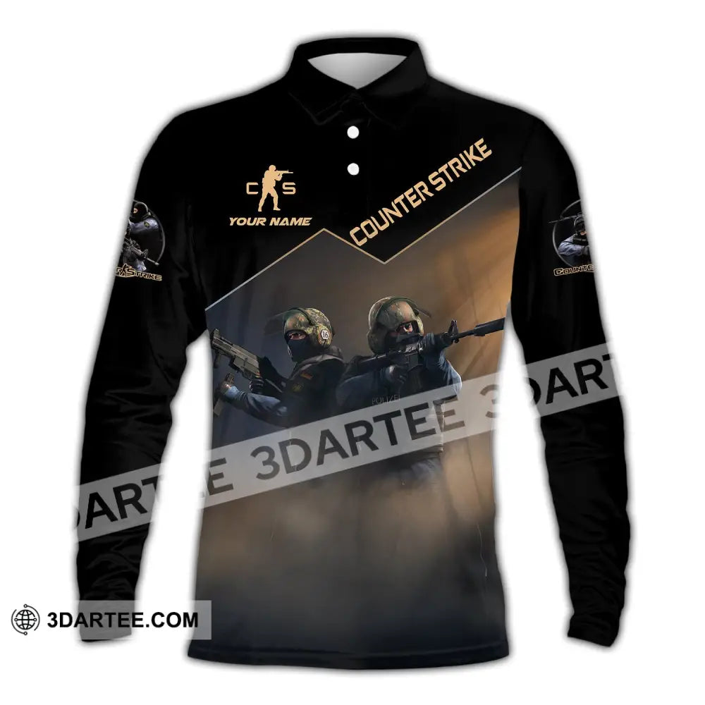 Unisex Shirt Custom Name Counter Strike Game Hoodie Polo Long Sleeve / S T-Shirt