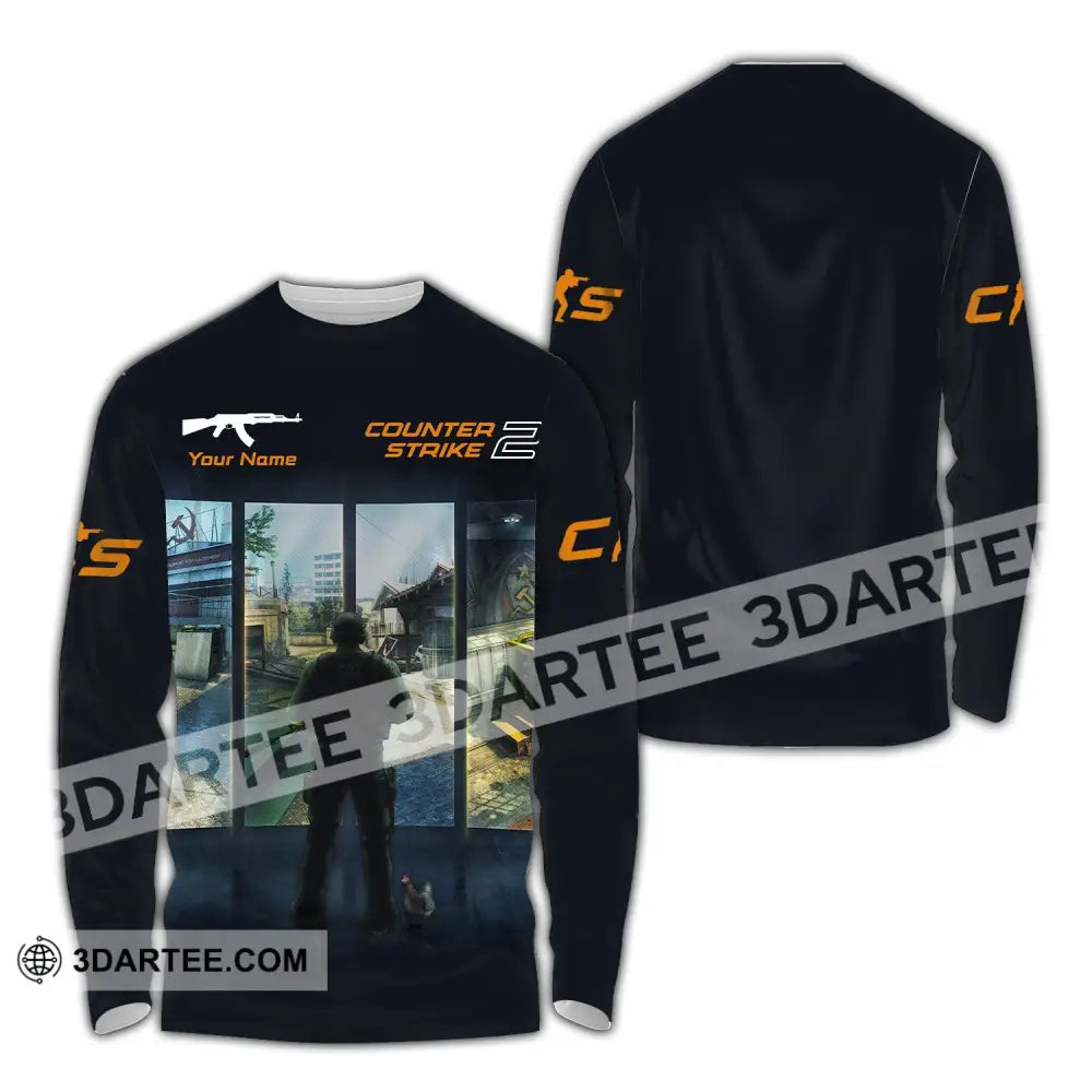 Unisex Shirt Custom Name Counter Strike Game Hoodie Polo Long Sleeve / S T-Shirt