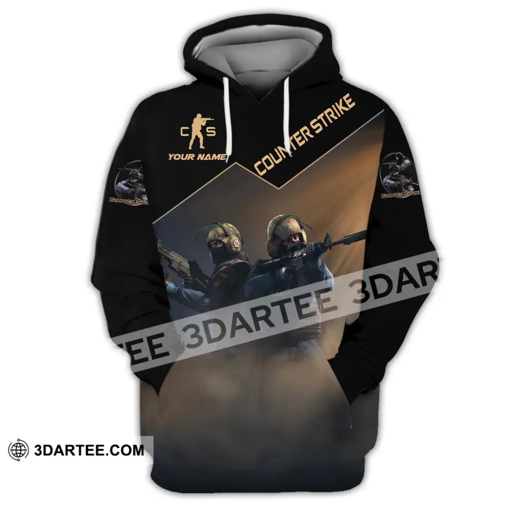 Unisex Shirt Custom Name Counter Strike Game Hoodie Polo Long Sleeve / S T-Shirt