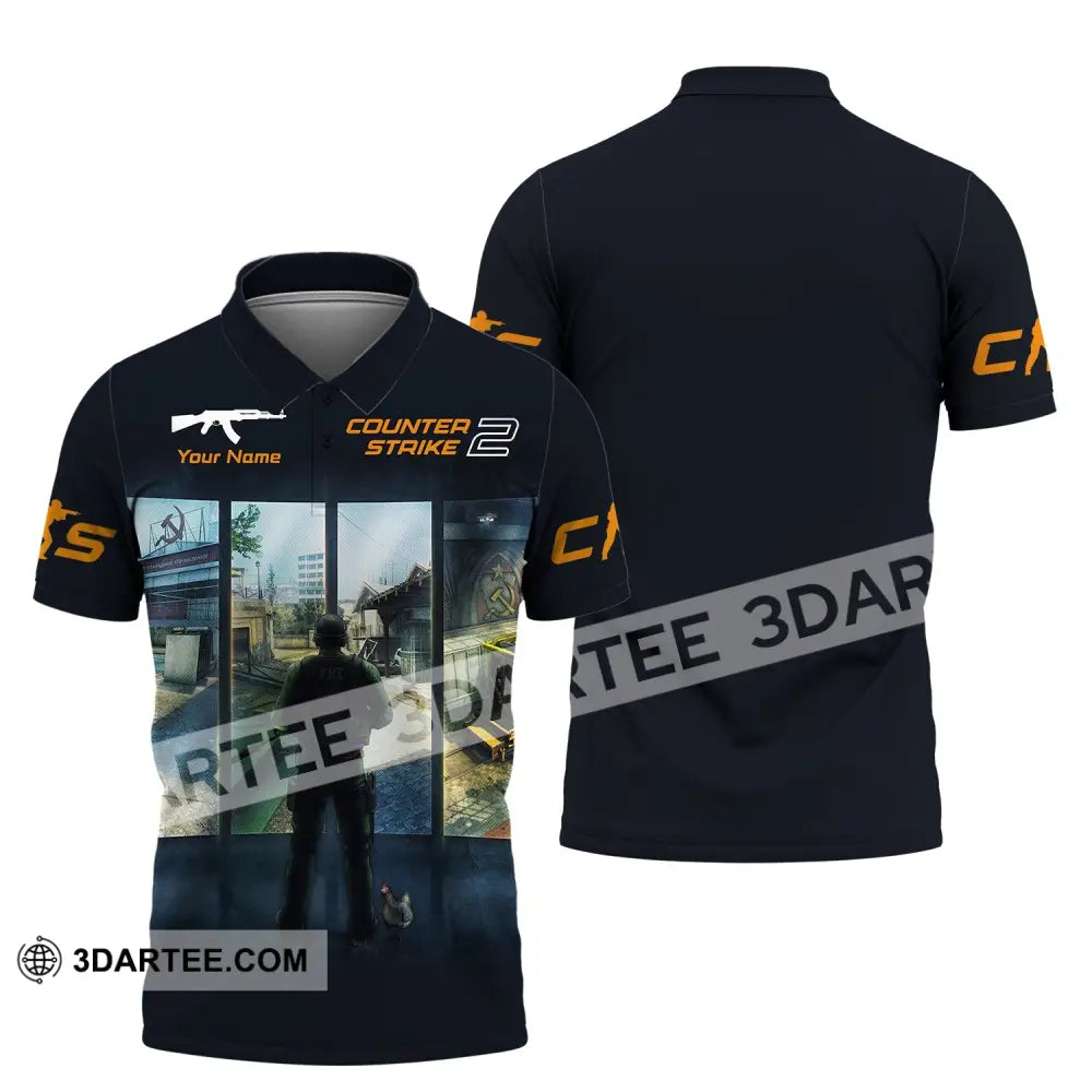 Unisex Shirt Custom Name Counter Strike Game Hoodie Polo Long Sleeve / S T-Shirt