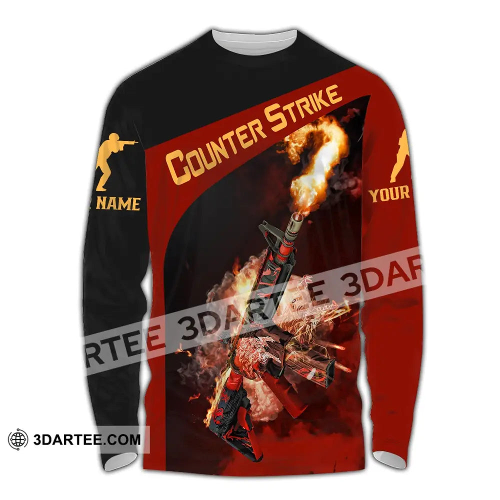 Unisex Shirt Custom Name Counter Strike Game Hoodie Polo Long Sleeve / S T-Shirt