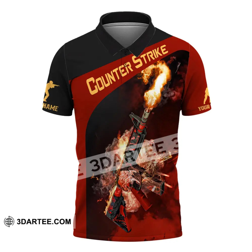 Unisex Shirt Custom Name Counter Strike Game Hoodie Polo Long Sleeve / S T-Shirt