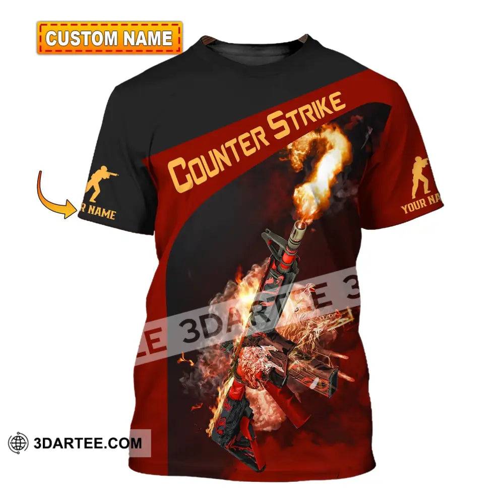 Unisex Shirt Custom Name Counter Strike Game Hoodie Polo Long Sleeve T-Shirt