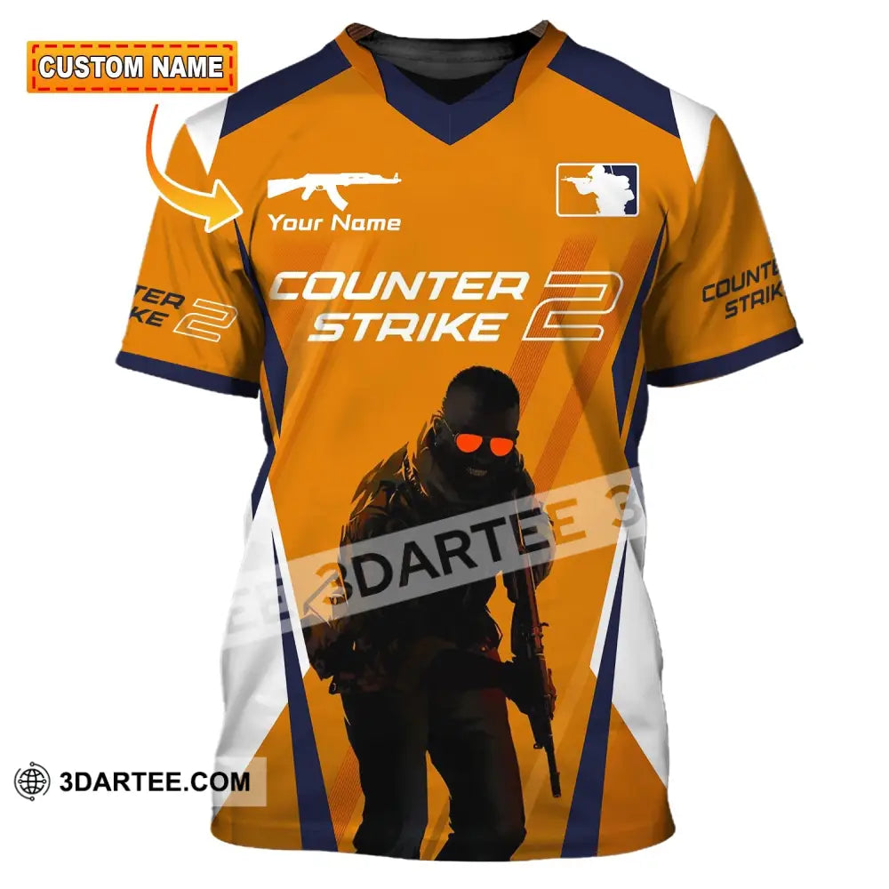 Unisex Shirt Custom Name Counter Strike Game Hoodie Polo Long Sleeve T-Shirt