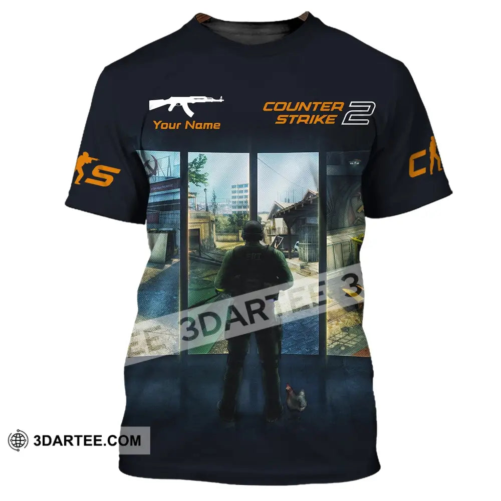 Unisex Shirt Custom Name Counter Strike Game Hoodie Polo Long Sleeve T-Shirt / S T-Shirt