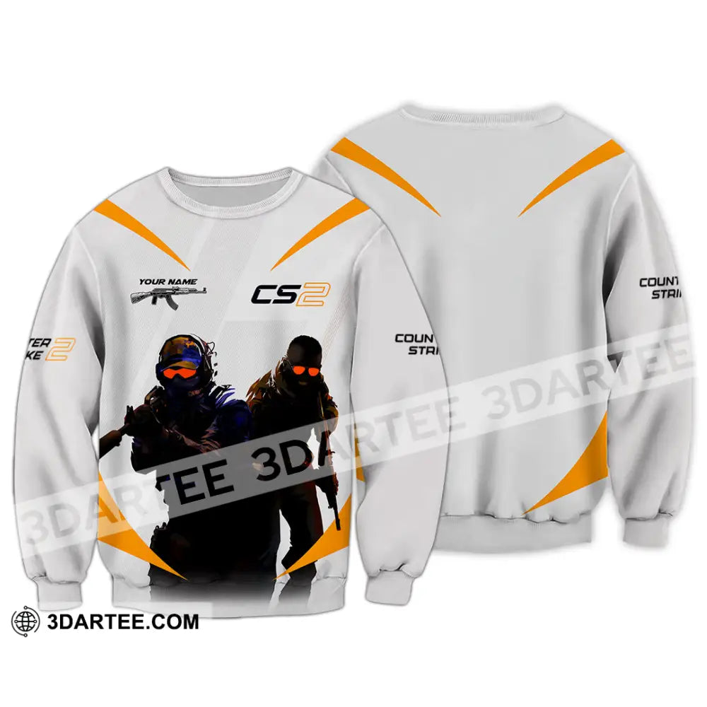 Unisex Shirt Custom Name Counter Strike Game T-Shirt Gamer Gift Long Sleeve / S T-Shirt