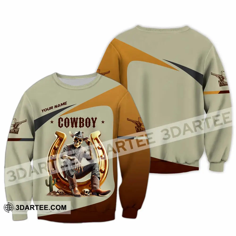 Unisex Shirt Custom Name Cowboy Lover T-Shirt Long Sleeve / S T-Shirt