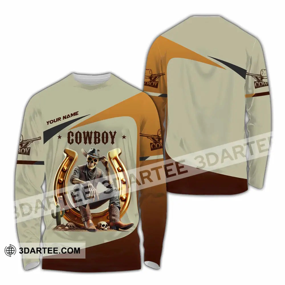 Unisex Shirt Custom Name Cowboy Lover T-Shirt Long Sleeve / S T-Shirt