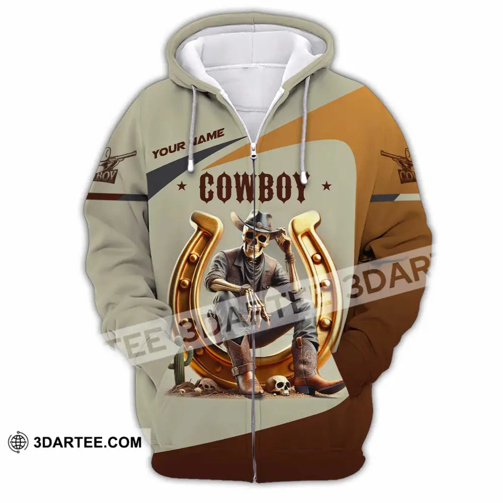 Unisex Shirt Custom Name Cowboy Lover T-Shirt Zipper Hoodie / S T-Shirt