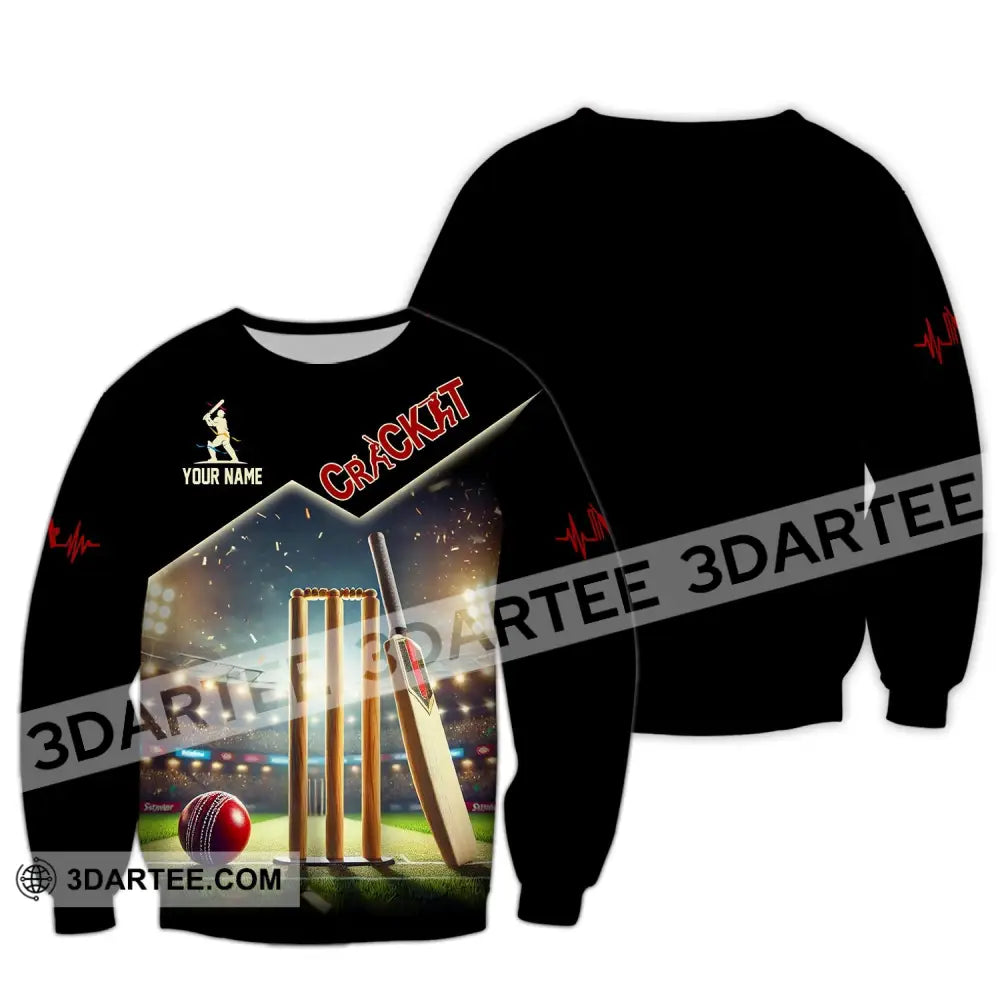 Unisex Shirt Custom Name Cricket Club Uniform Hoodie T-Shirt Long Sleeve / S