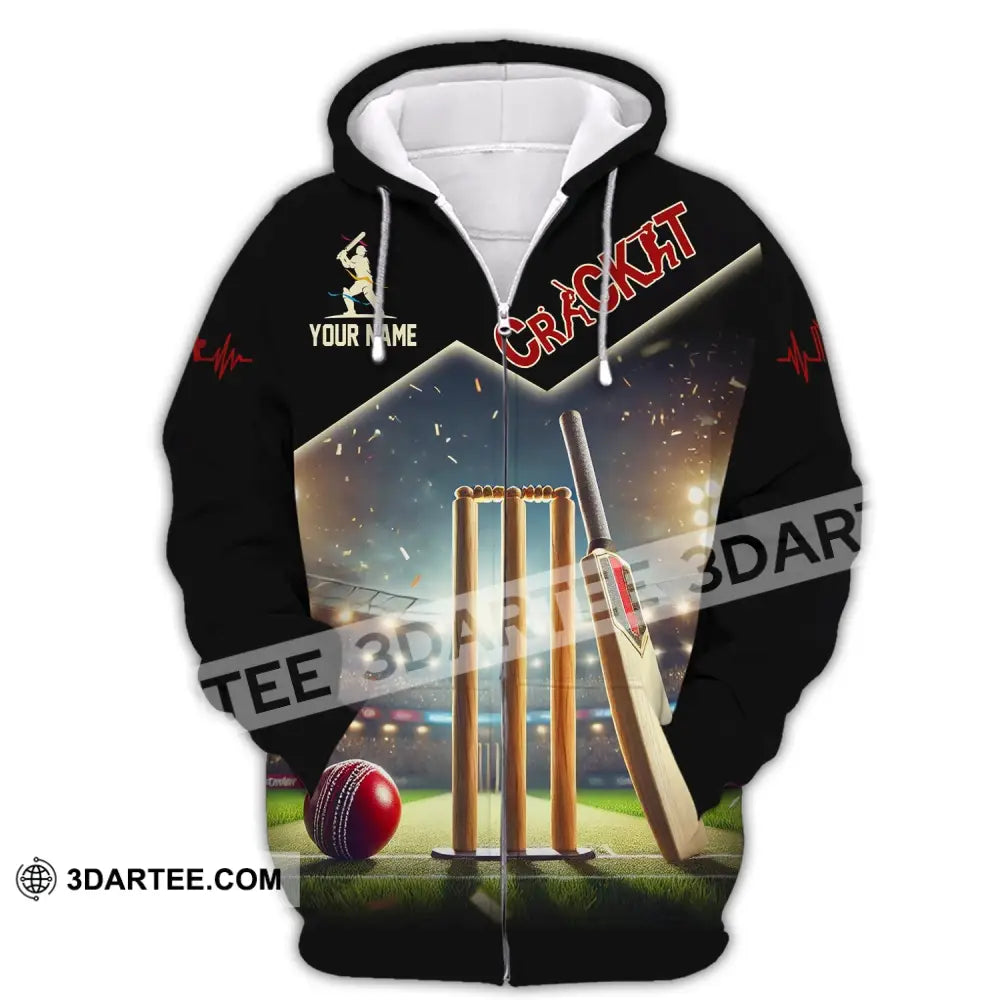 Unisex Shirt Custom Name Cricket Club Uniform Hoodie T-Shirt Zipper / S