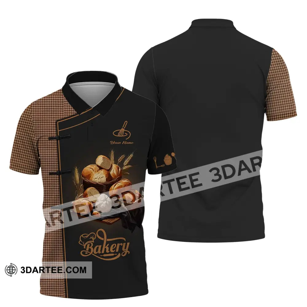 Unisex Shirt - Custom Name Dark 3D For Bakery Polo / S T-Shirt