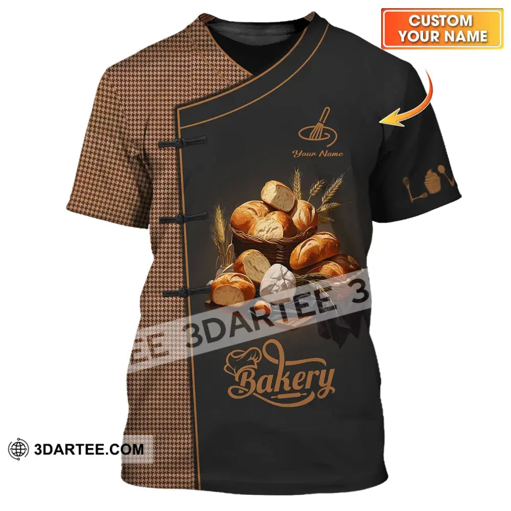 Unisex Shirt - Custom Name Dark 3D For Bakery T-Shirt