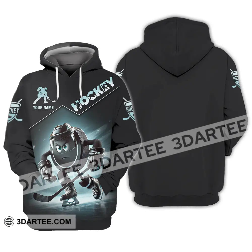 Unisex Shirt - Custom Name Dark Hockey Hoodie / S T-Shirt
